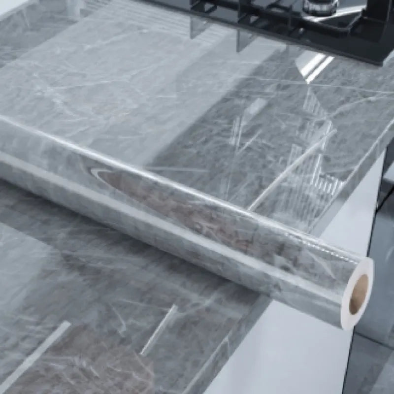 Marbling Thickened Self-adhesive Waterproof Anti-oilproof Wall Kitchen Cabinet Stickers