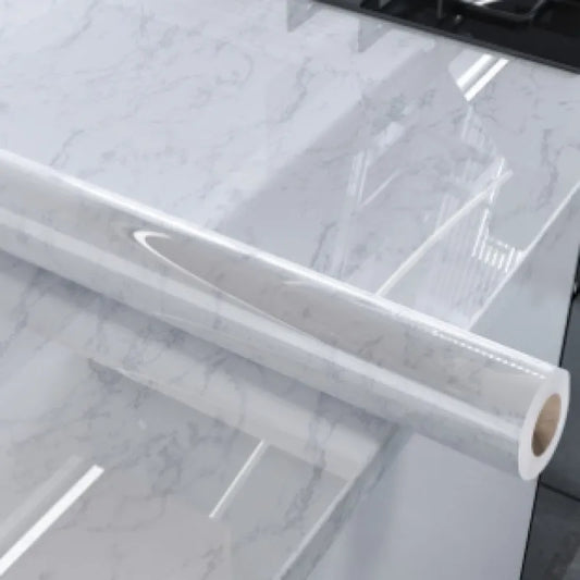Marbling Thickened Self-adhesive Waterproof Anti-oilproof Wall Kitchen Cabinet Stickers