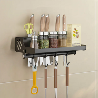Wall-mounted Multi-function Kitchen Rack for Utensils