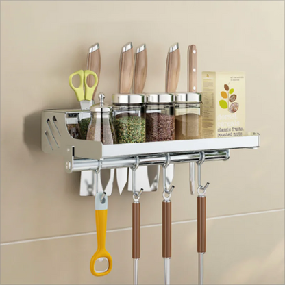 Wall-mounted Multi-function Kitchen Rack for Utensils
