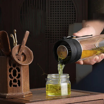 Customizable Glass Tea Separation Cup with Tea Chamber