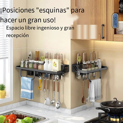 Wall-mounted Multi-function Kitchen Rack for Utensils