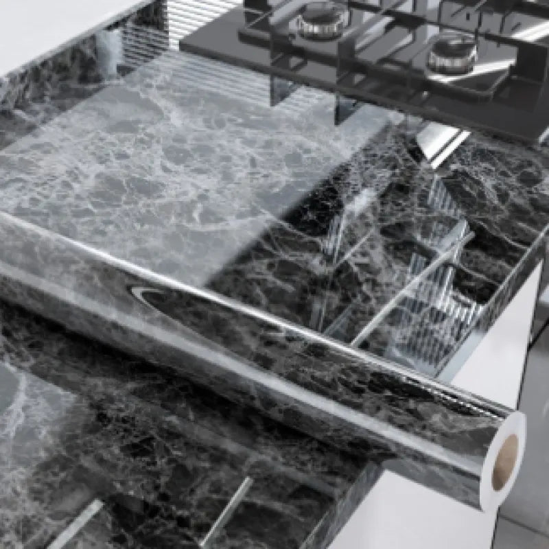 Marbling Thickened Self-adhesive Waterproof Anti-oilproof Wall Kitchen Cabinet Stickers