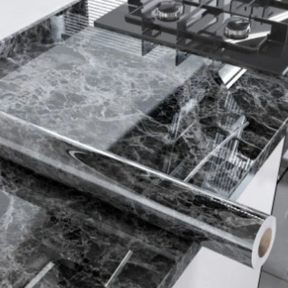 Marbling Thickened Self-adhesive Waterproof Anti-oilproof Wall Kitchen Cabinet Stickers