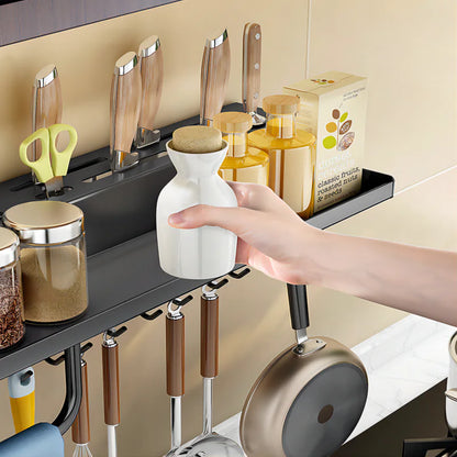 Wall-mounted Multi-function Kitchen Rack for Utensils
