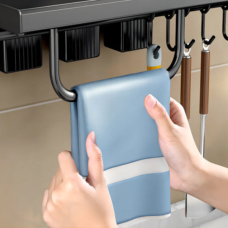 Wall-mounted Multi-function Kitchen Rack for Utensils
